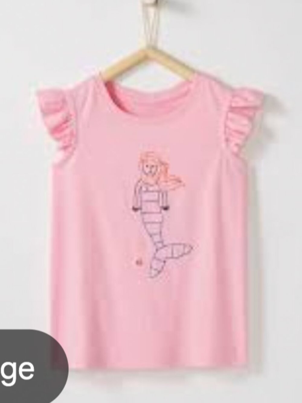 🧜‍♀️🩷 Hanna Andersson Mermaid Embroidered Flutter Sleeve T-Shirt – Size 5 🩷🧜